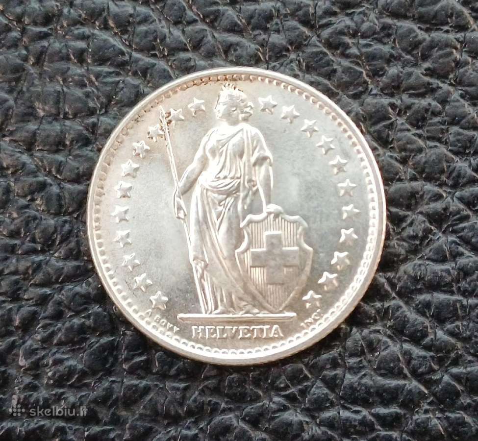 2 frankai sidabras Šveicarija nuo 1939 - nuotraukos Nr. 14