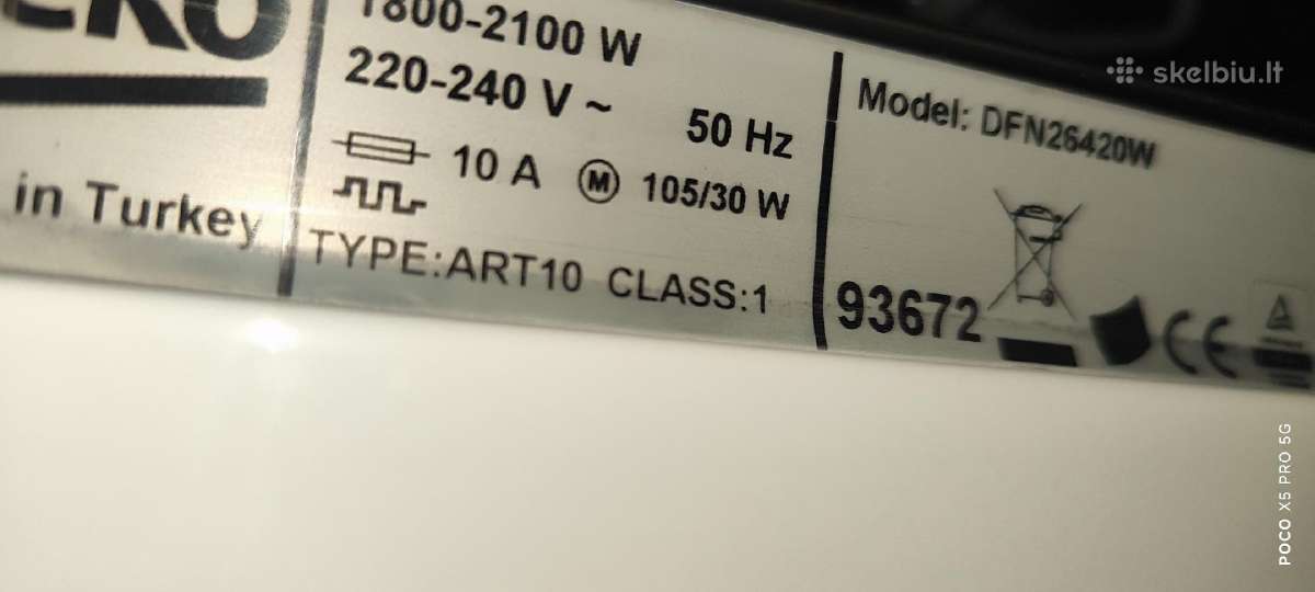 Aeg F55340vi0 60cm Aeg65410wop 45cm Beko - nuotraukos Nr. 6