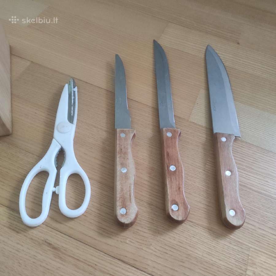 Virtuvės peilių stovas su peiliais - nuotraukos Nr. 3