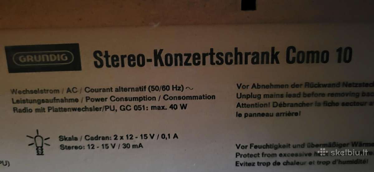 Retas senovinis Grundig stereo su patefonu - nuotraukos Nr. 6