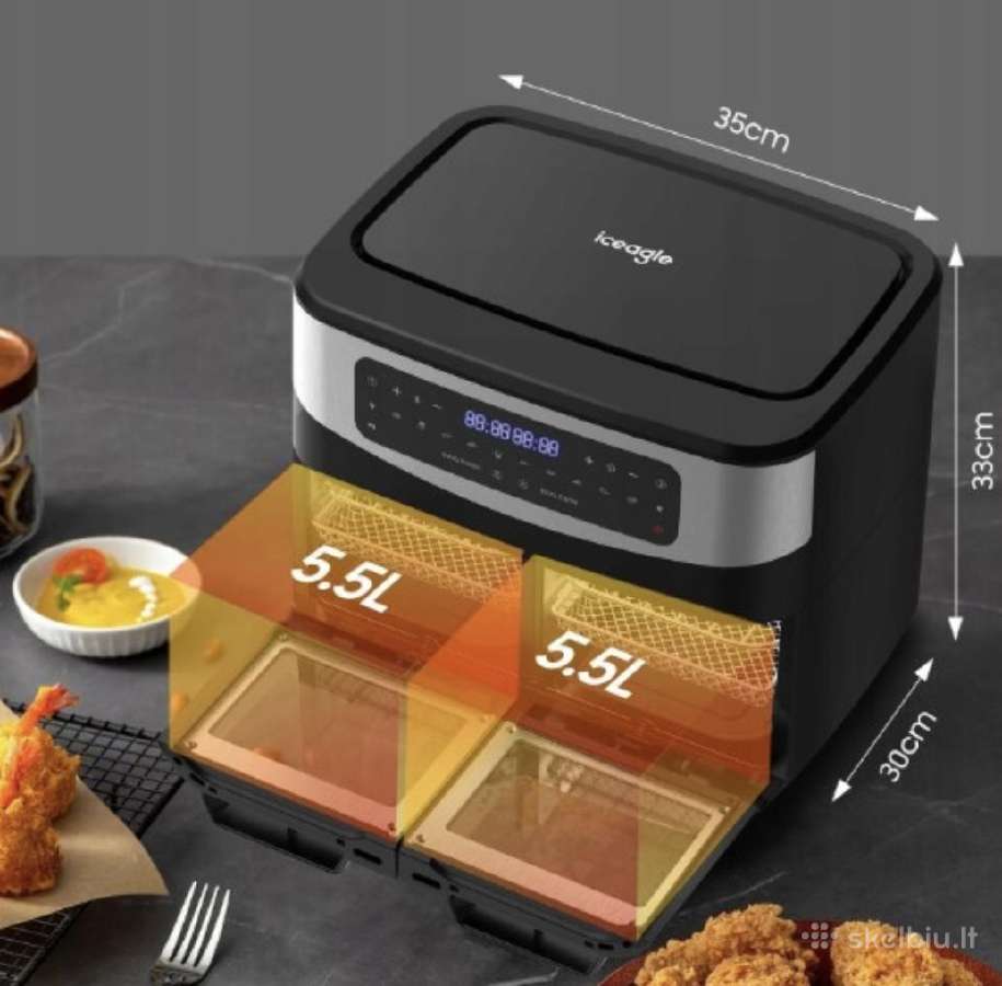 Nauja, pigiai, air fryer gruzdintuvė 12l , 2600w - nuotraukos Nr. 6