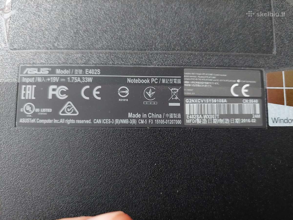 Asus E402s dalimis - nuotraukos Nr. 7