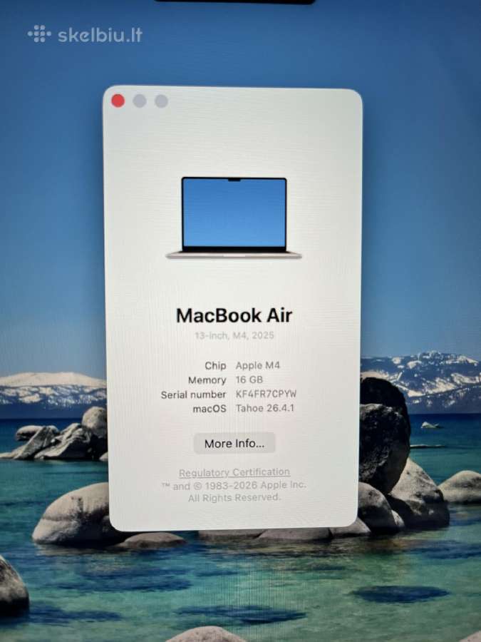 Apple MacBook Air M4 16/256 - nuotraukos Nr. 6