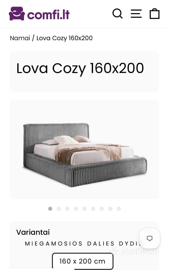 Stambaus velveto lova su patalynės dėže - nuotraukos Nr. 6