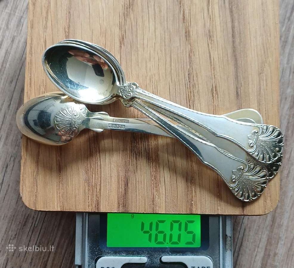 6 maži šaukšteliai sidabras 830 - nuotraukos Nr. 10