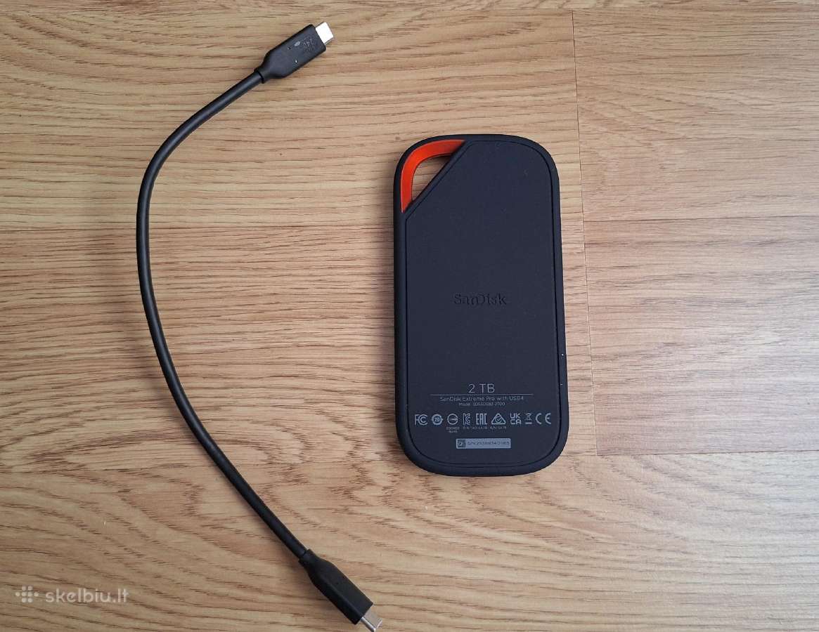 Sandisk Extreme Pro Portable SSD 3800mb/s 2 TB - nuotraukos Nr. 2
