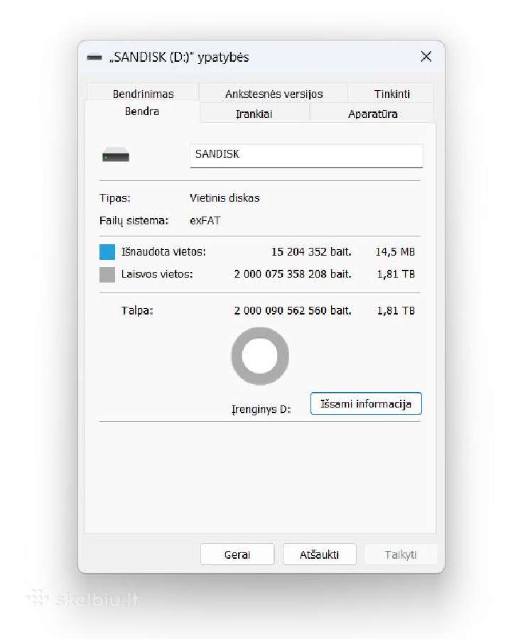 Sandisk Extreme Pro Portable SSD 3800mb/s 2 TB - nuotraukos Nr. 12