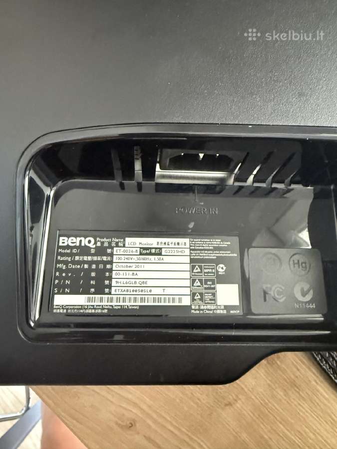 Parduodamas Benq G2225hd monitorius - nuotraukos Nr. 5