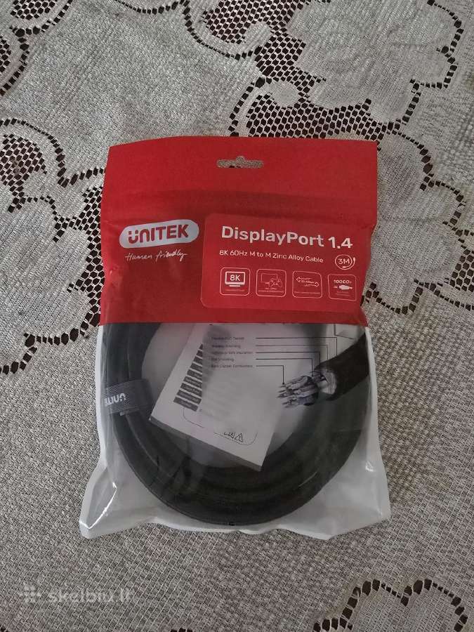 Unitek Displayport 1.4 laidas (C1609bni) –3m - nuotraukos Nr. 2