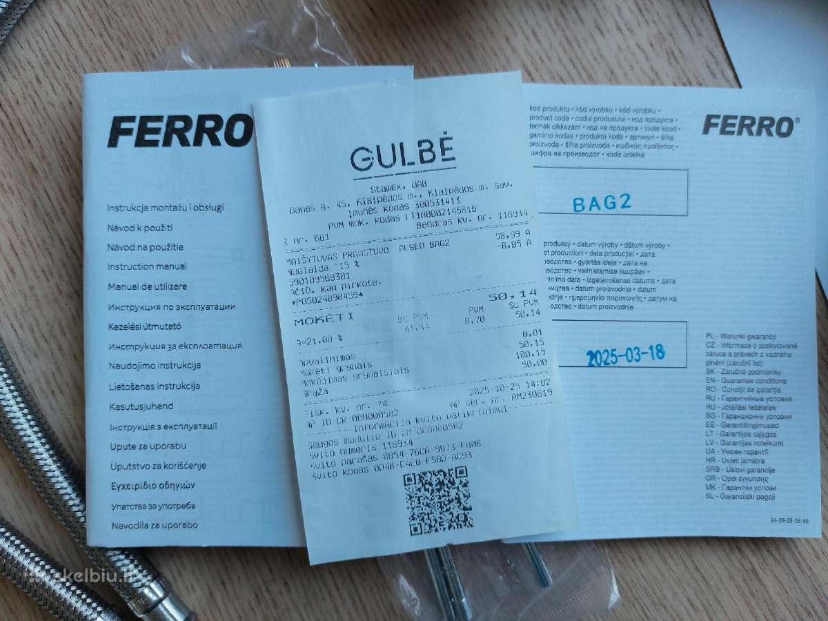 Ferro Bag2 Algeo Vonios Maisytuvas - nuotraukos Nr. 11