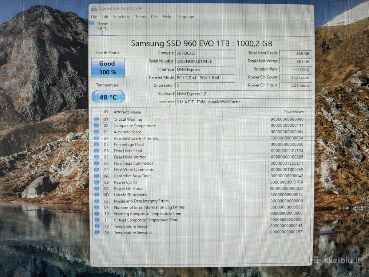 Samsung 960 EVO Nvme M.2 SSD 1tb - nuotraukos Nr. 2