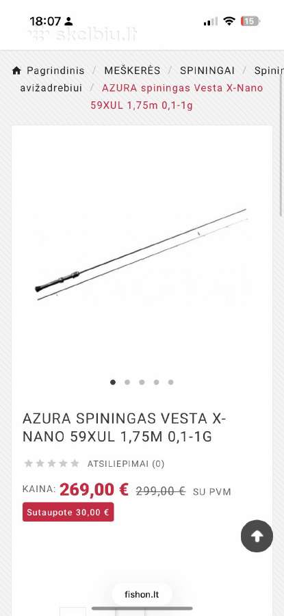 Azura Vesta X-nano 59xul avižadrebis/spiningas - nuotraukos Nr. 7