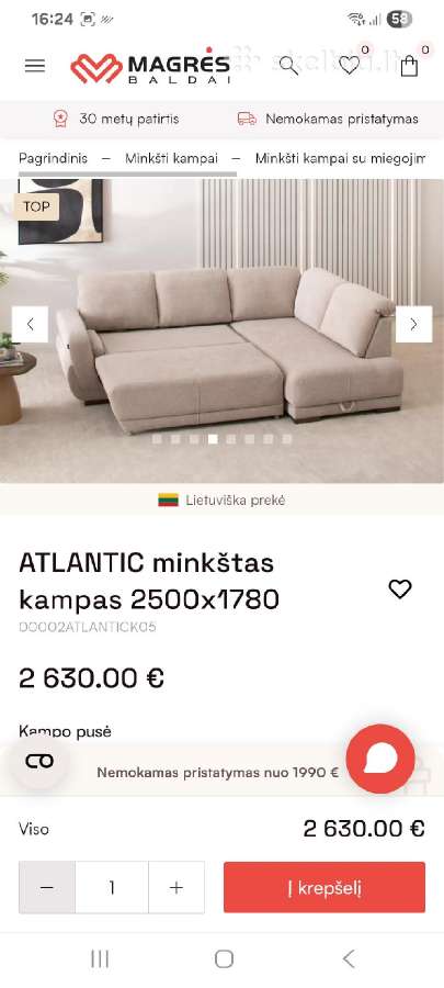 Magrės baldų miegamas kampas - nuotraukos Nr. 2