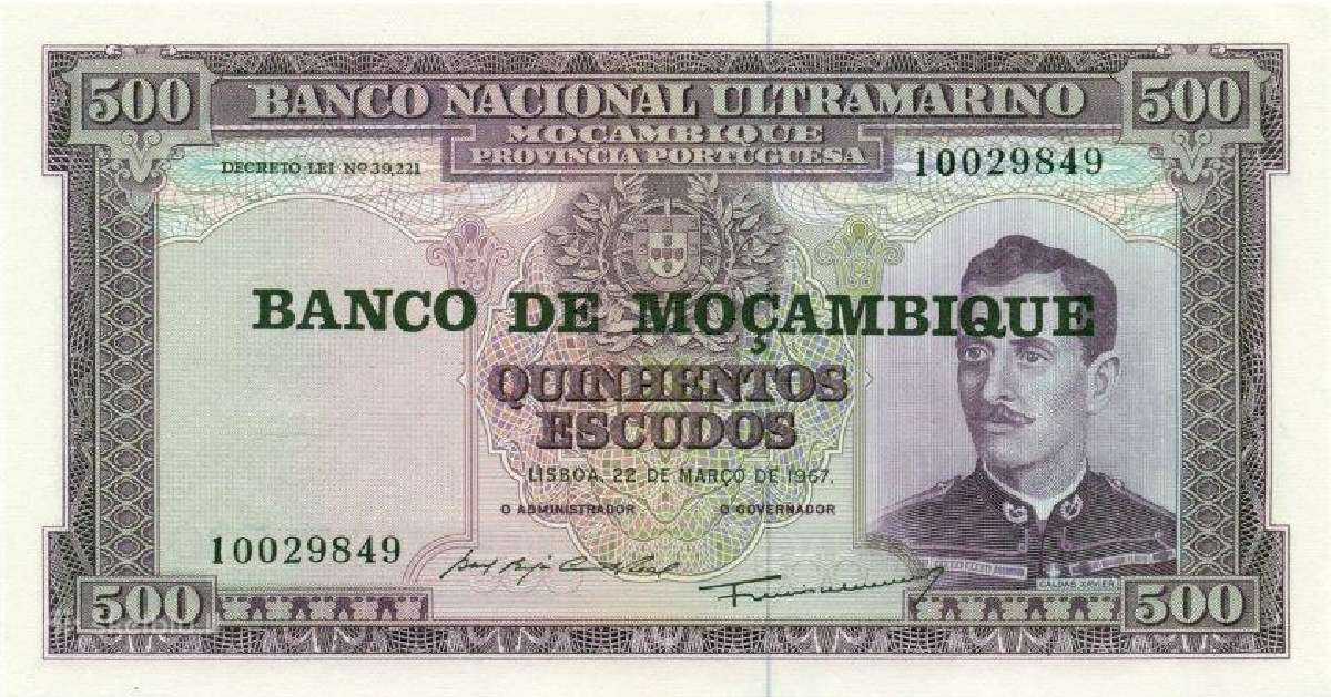 Mozambique 500 escudos 1976 (1967). Unc. Pč - nuotraukos Nr. 2