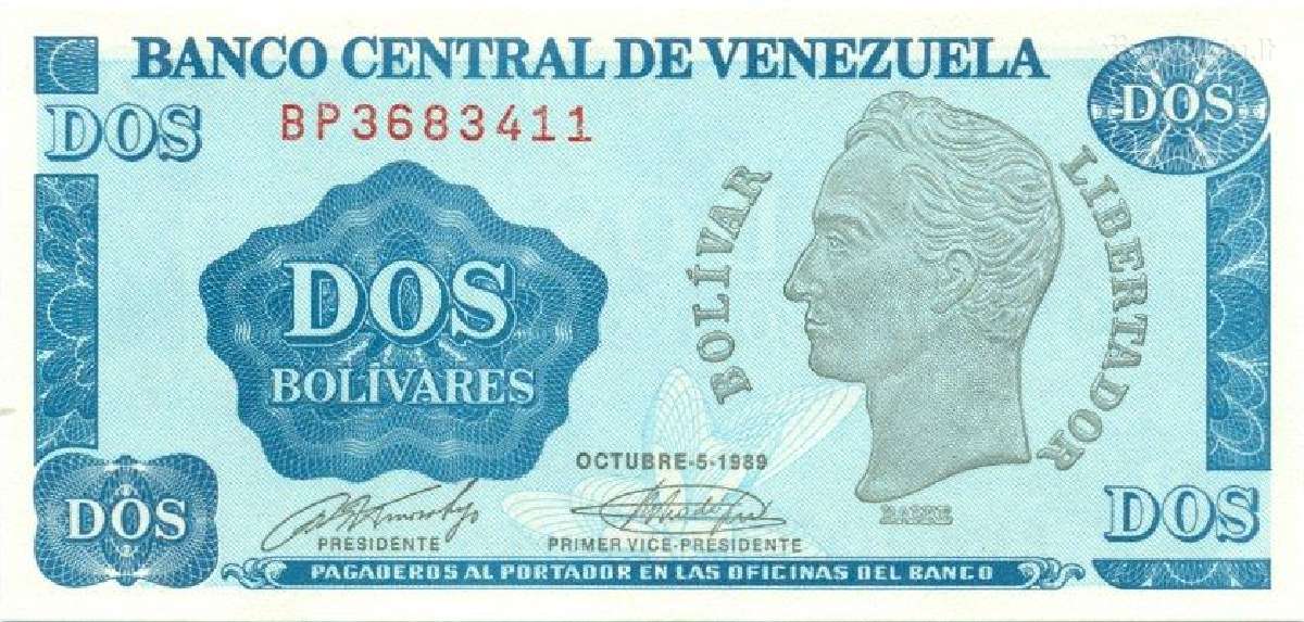 Venezuela 2 bolivares 1989. Unc. P Parduodu - nuotraukos Nr. 2