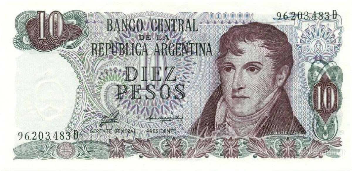 Argentina 10 pesos 1976. Unc. Pč - nuotraukos Nr. 2