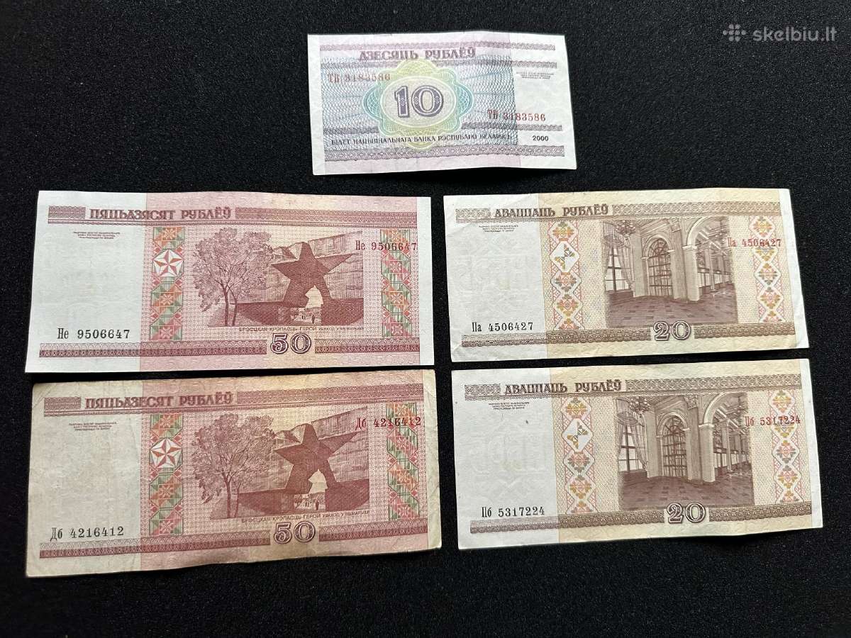 10 banknotu is Lt Rus Usa Pak Blr - nuotraukos Nr. 11