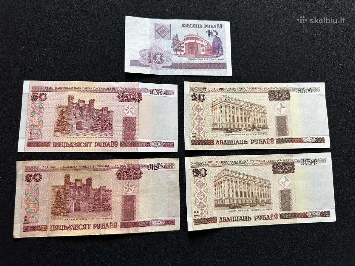 10 banknotu is Lt Rus Usa Pak Blr - nuotraukos Nr. 12