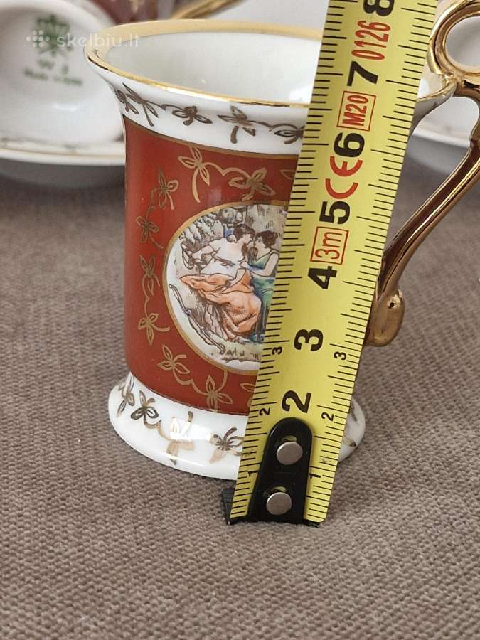 6 espresso puodelių su lėkštutėmis rinkinys - nuotraukos Nr. 13