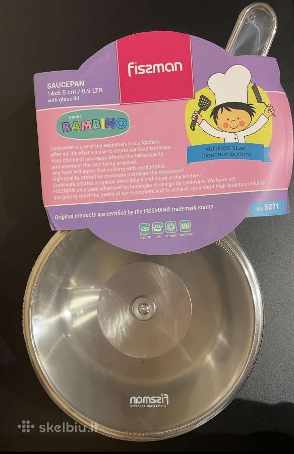 Fissman puodas su stikliniu dangčiu 14 cm 0,9 l - nuotraukos Nr. 2