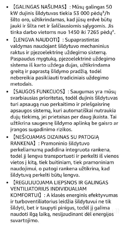 Dujinis šildytuvas Sial 50 kw - nuotraukos Nr. 6