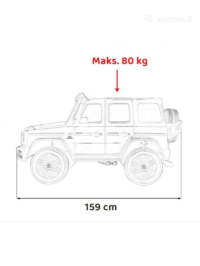 Dvivietis elektromobilis Mercedes G63 Amg XXL Mp4 - nuotraukos Nr. 14