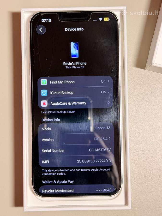 iPhone 13 128gb - nuotraukos Nr. 7