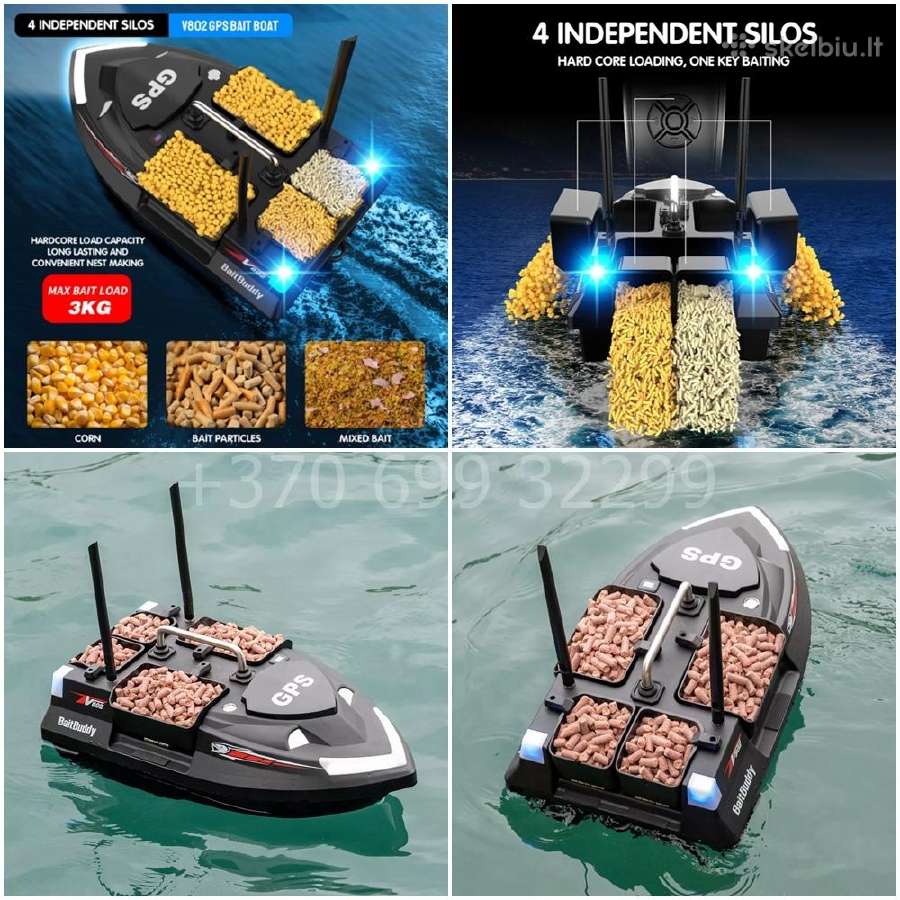 Flytec V802 Pro pašarų laivelis su GPS + Echolotas - nuotraukos Nr. 11