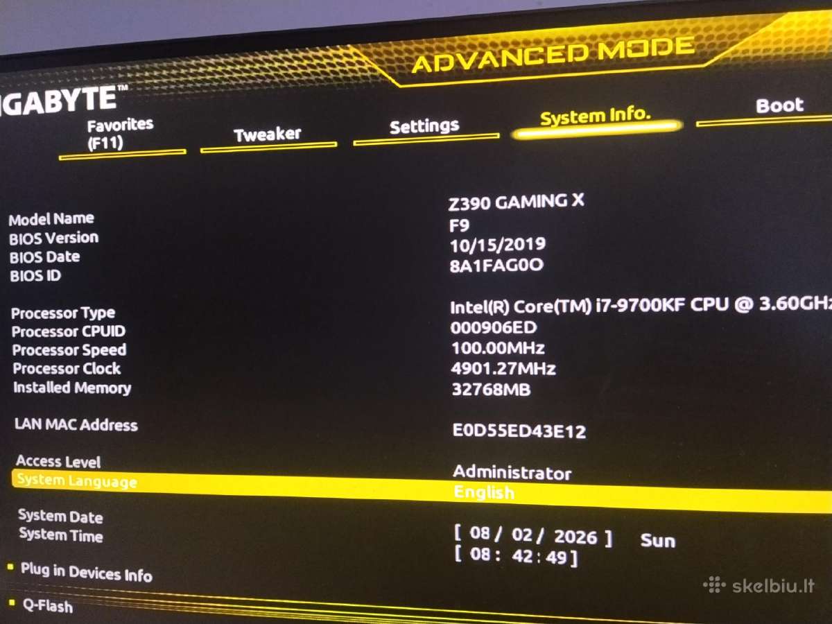 MB + Cpu i7 9th + RAM 32gb(gaming Bundle) - nuotraukos Nr. 7