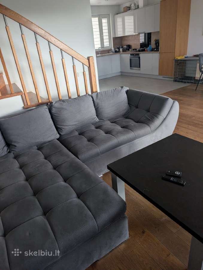 Didelė pilka patogi sofa su miegama dalimi - nuotraukos Nr. 2