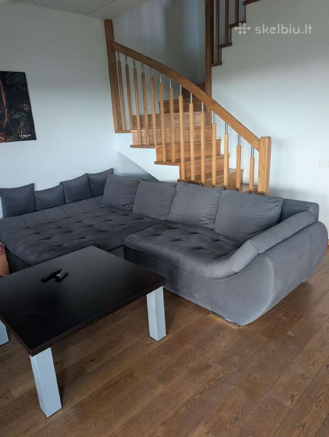 Didelė pilka patogi sofa su miegama dalimi - nuotraukos Nr. 4