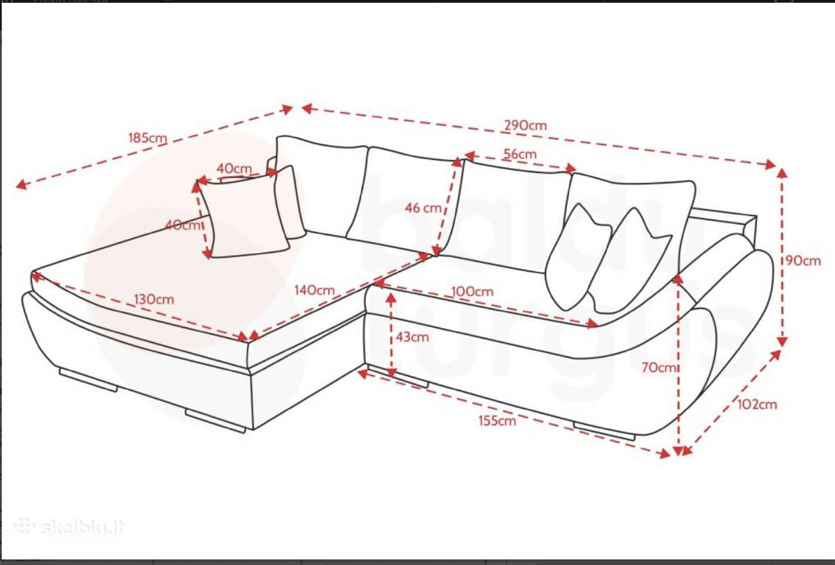 Didelė pilka patogi sofa su miegama dalimi - nuotraukos Nr. 9