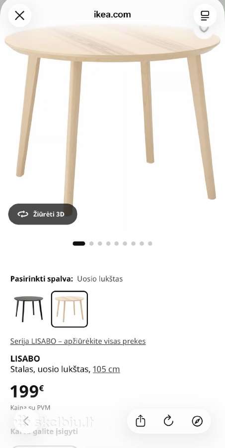 Ikea Lisabo stalas + 4 kėdės Mažai naudotas - nuotraukos Nr. 2