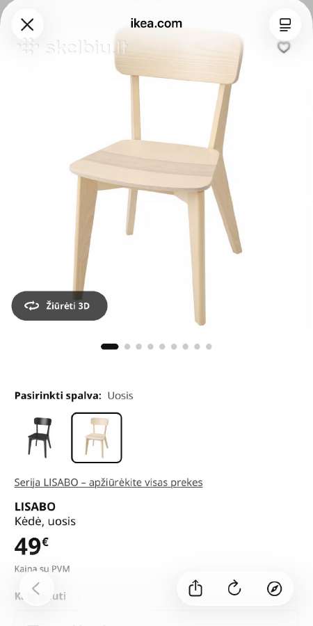 Ikea Lisabo stalas + 4 kėdės Mažai naudotas - nuotraukos Nr. 3