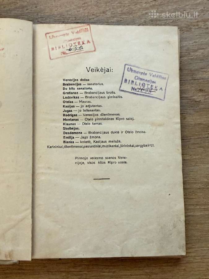 Otelas. Penkių veiksmų tragedija. 1924 - nuotraukos Nr. 3