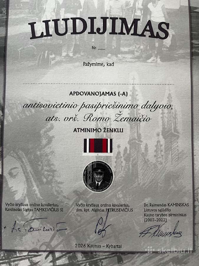 Žygio medalis su liudijimu - nuotraukos Nr. 2