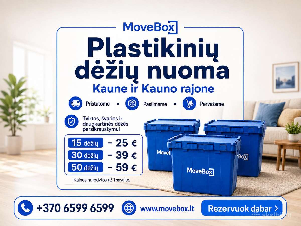 Plastikinių dėžių nuoma kraustymuisi Movebox - nuotraukos Nr. 2