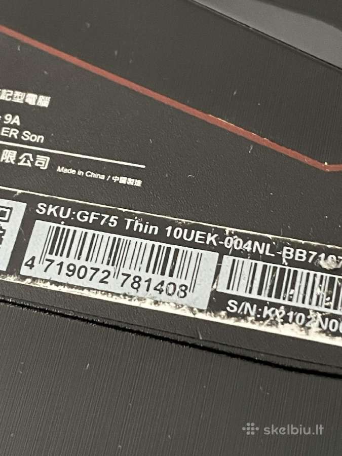 Msi Thin 17 Gf75 kompiuteris - nuotraukos Nr. 6