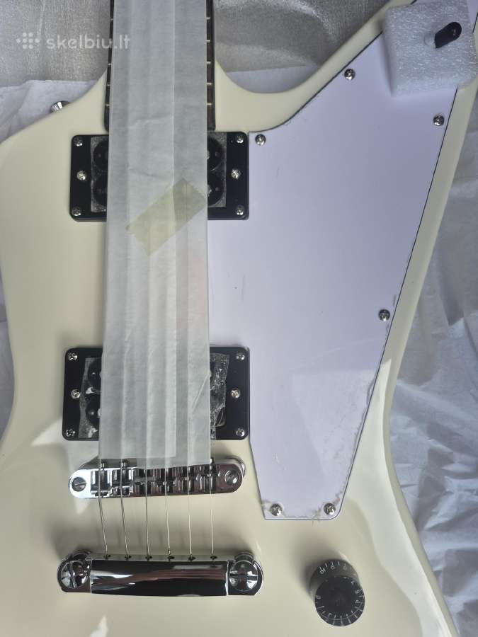 70-ųjų „Explorer Classic“ balta elektrinė gitara - nuotraukos Nr. 4
