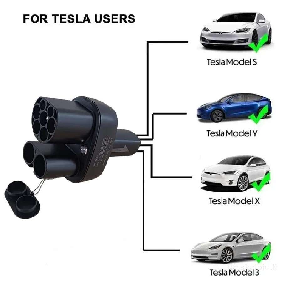 Ccs2 į Nacs adapteris Tesla Model 3/y/s/x iki 250k - nuotraukos Nr. 3