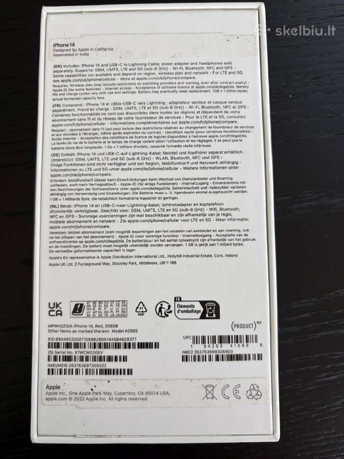 iPhone 14, Red, 256 GB - nuotraukos Nr. 2