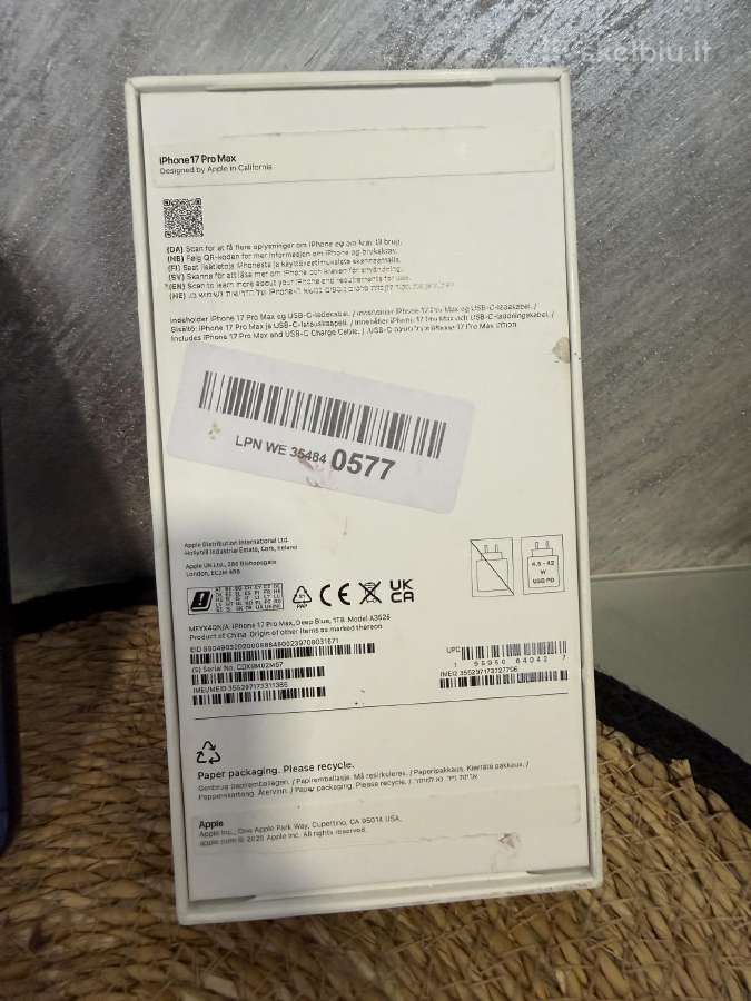 iPhone 17 Pro Max 1 TB idealios bukles - nuotraukos Nr. 8