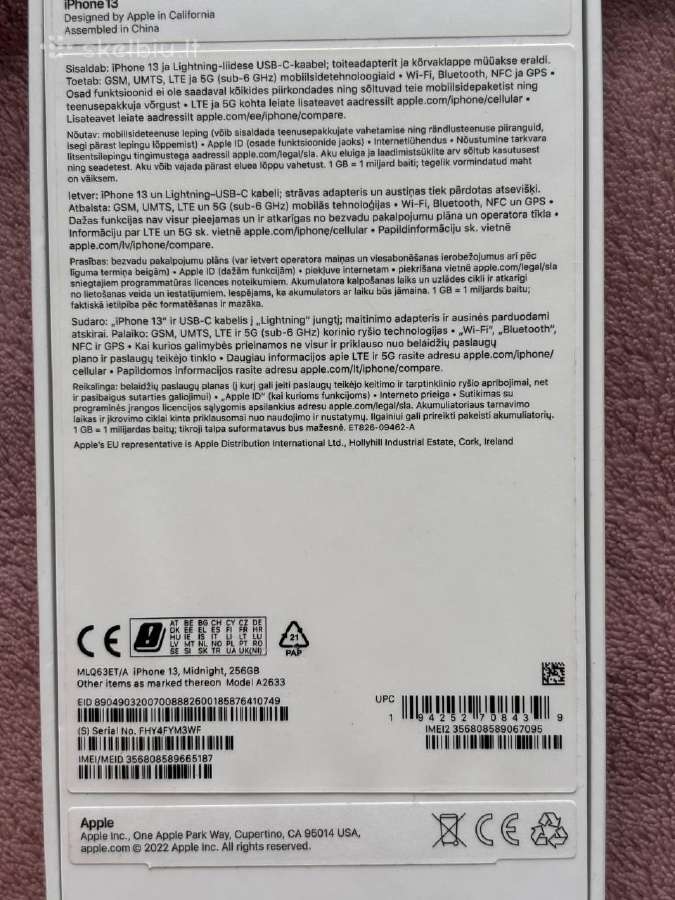 iPhone 13 256 GB Midnight, 87% baterija - nuotraukos Nr. 5