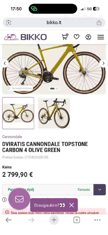 Parduodamas cannondale carbonas - nuotraukos Nr. 6
