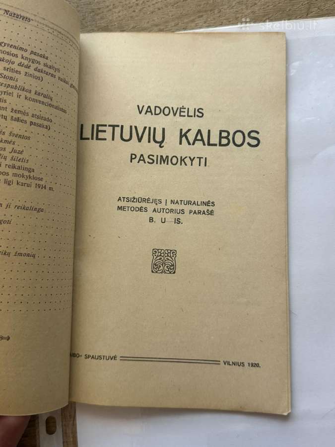 Vadovėlis Lietuvių kalbos pasimokyti 1920 m. - nuotraukos Nr. 2