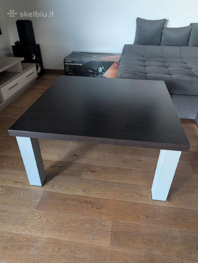 Tvirtas tikro medžio kavos staliukas 90x90 - nuotraukos Nr. 3