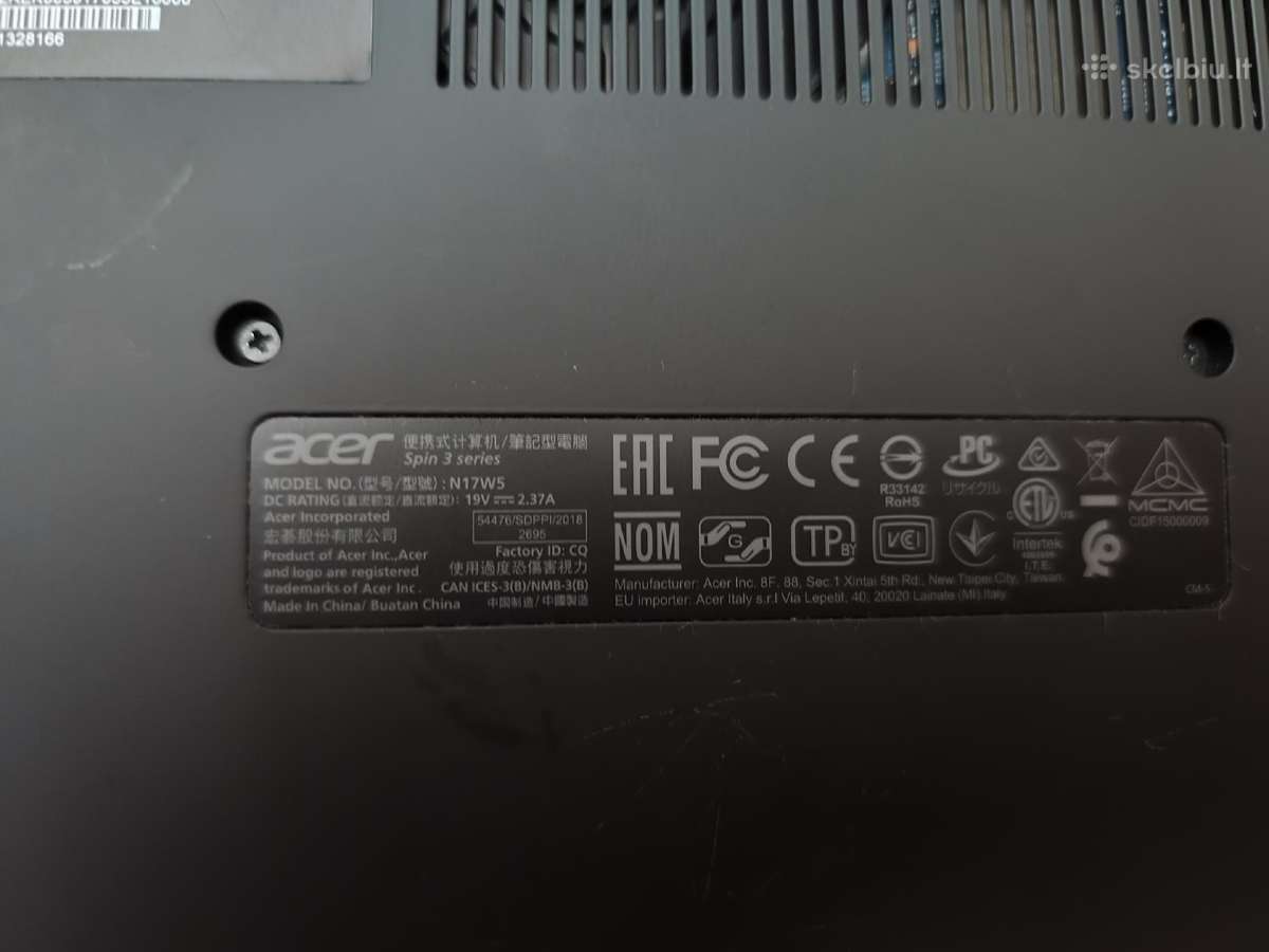 Acer Spin 3 series laptop (2019m, dužęs, veikia) - nuotraukos Nr. 6