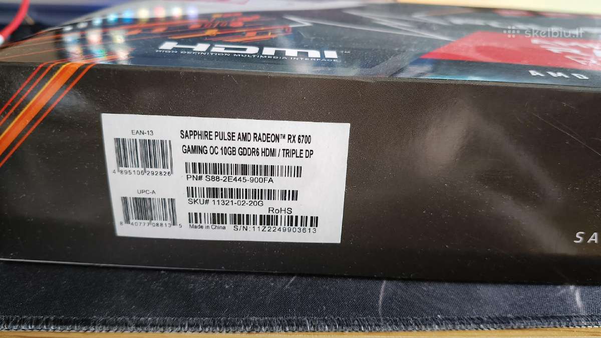 Sapphire Pulse radeon Rx6700 10gb - nuotraukos Nr. 8