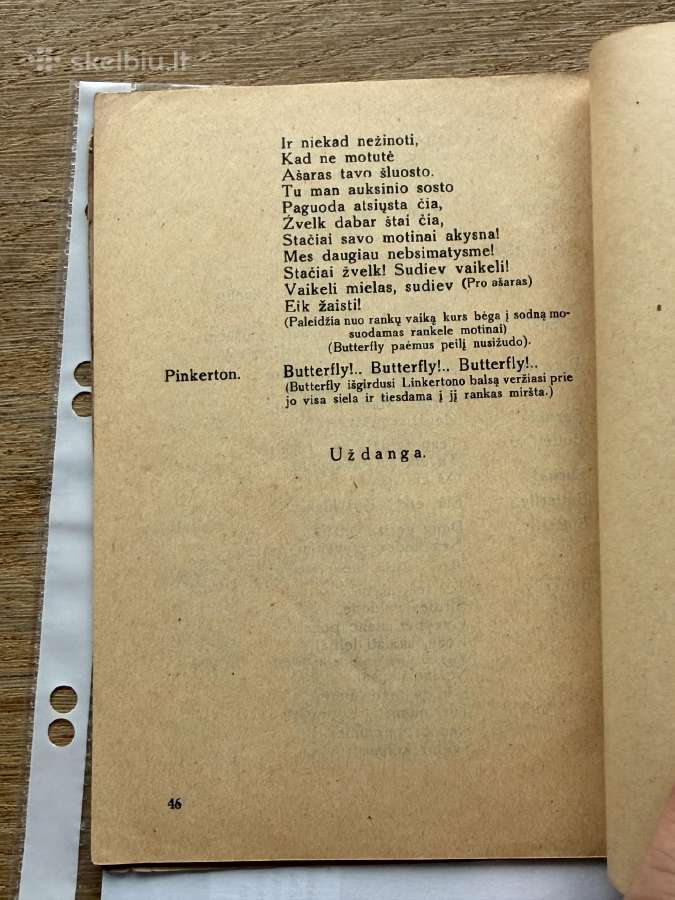 Operos Madame Butterfly libreto 1924 m. - nuotraukos Nr. 5
