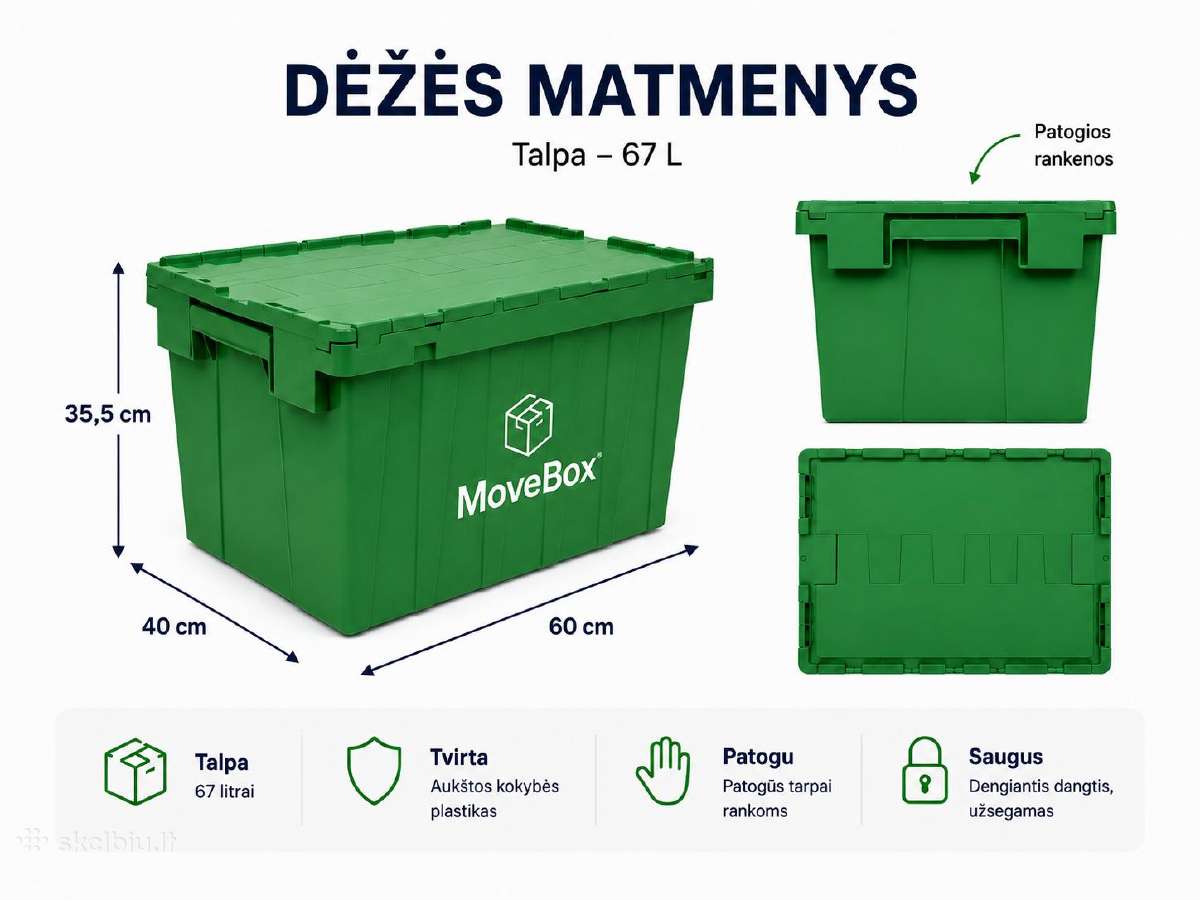 Nuomojamos tvirtos plastikinės kraustymosi dėžės - nuotraukos Nr. 5